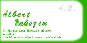 albert makszim business card